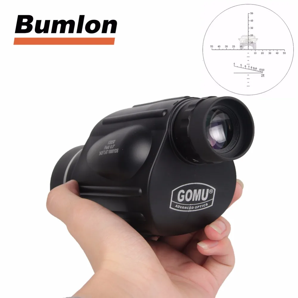 GOMU 13X50 Monocular waterproof Rangefinder Spotting Scope Telescope 114m/1000m View for Outdoor Hunting RL36-0002