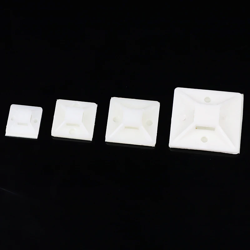 Plastic Self Adhesive Cable Tie Mount Base Holder 100Pcs cable tie mount