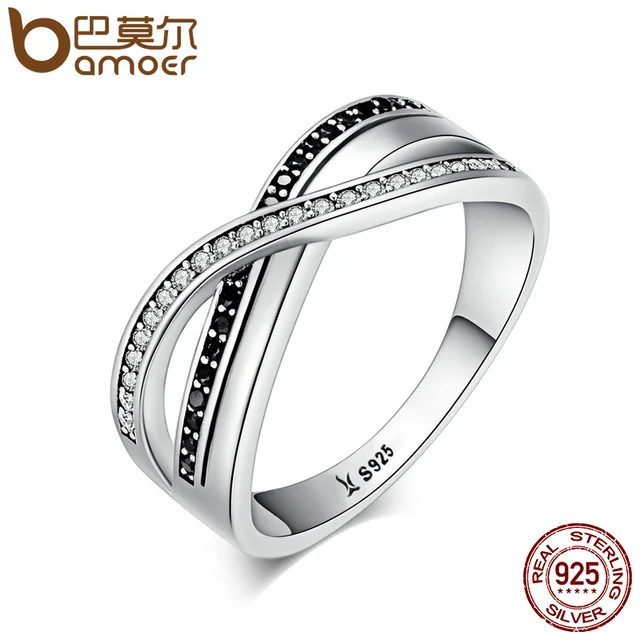 BAMOER Lusso 925 Sterling Silver Bellezza Infinita Torsione Onda Zircone Cubico BAMOER Lusso 925 Sterling Silver Bellezza Infinita Torsione Onda Zircone Cubico