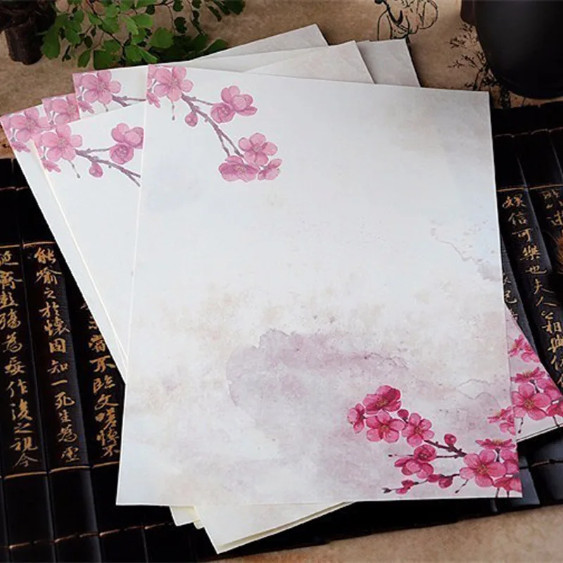 8 шт./партия, Винтажный конверт в китайском стиле, бумага с милыми цветочными буквами для детских канцелярских принадлежностей - Цвет: 1.Fragrant