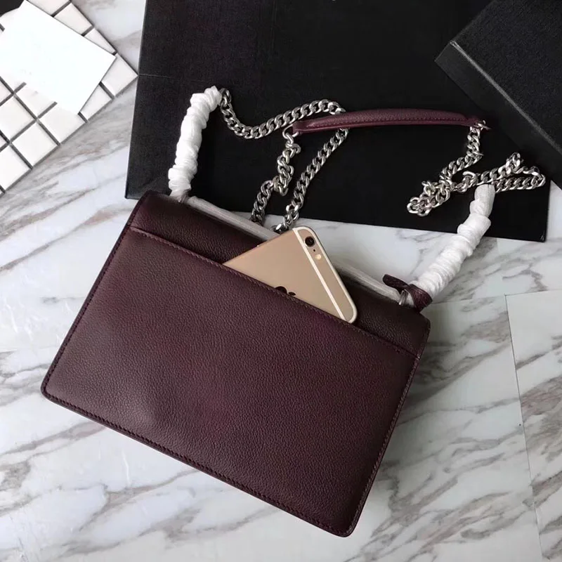 

luxury sunset bag Genuine leather handbags designer top quality feminina calfskin flap chain bag brand messenger bags