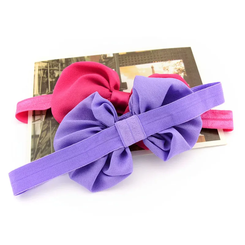 12Pcslot  Sweet Color Kids Bow Headband Silver Ribbon Bows with Thin Hairband Photography Props Girls Bow Tiara Headwrap (4)