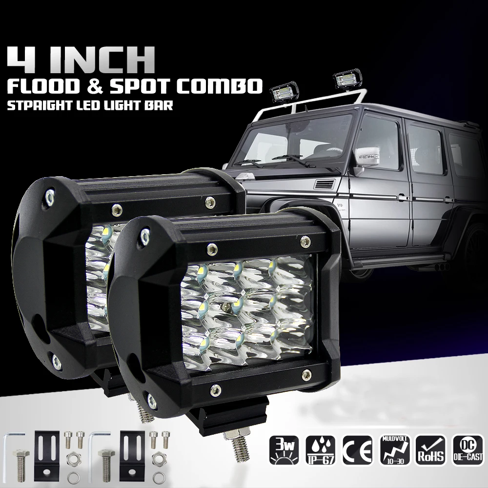 

Car-Styling 4inch 36W CREE Chips LED Work Light 12V 24V Off Road Driving 12 LED Spot Light Bar for Motorcycle Tractor Boat Moto
