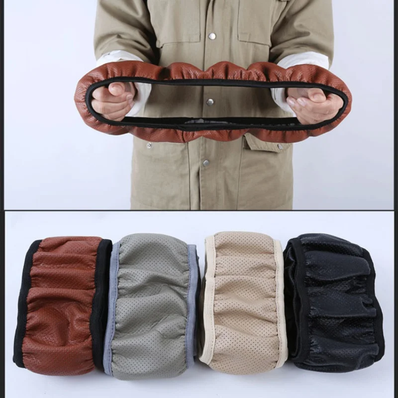 

Leather Punching Steering Wheel Cover DIY Steering Wheel Covers Soft Leather Steering-Wheel Cover