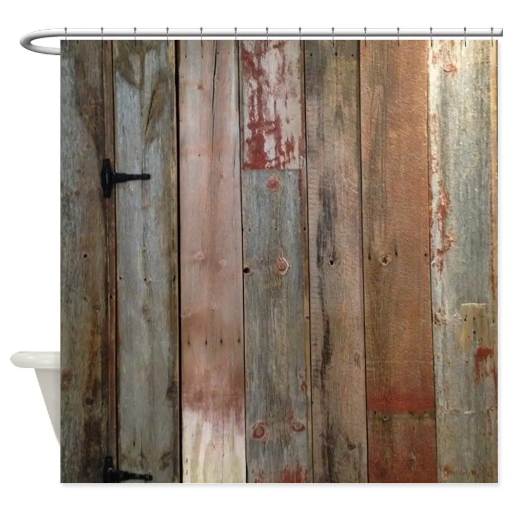 Buy Rustic Western Barn Wood Decorative Fabric Shower