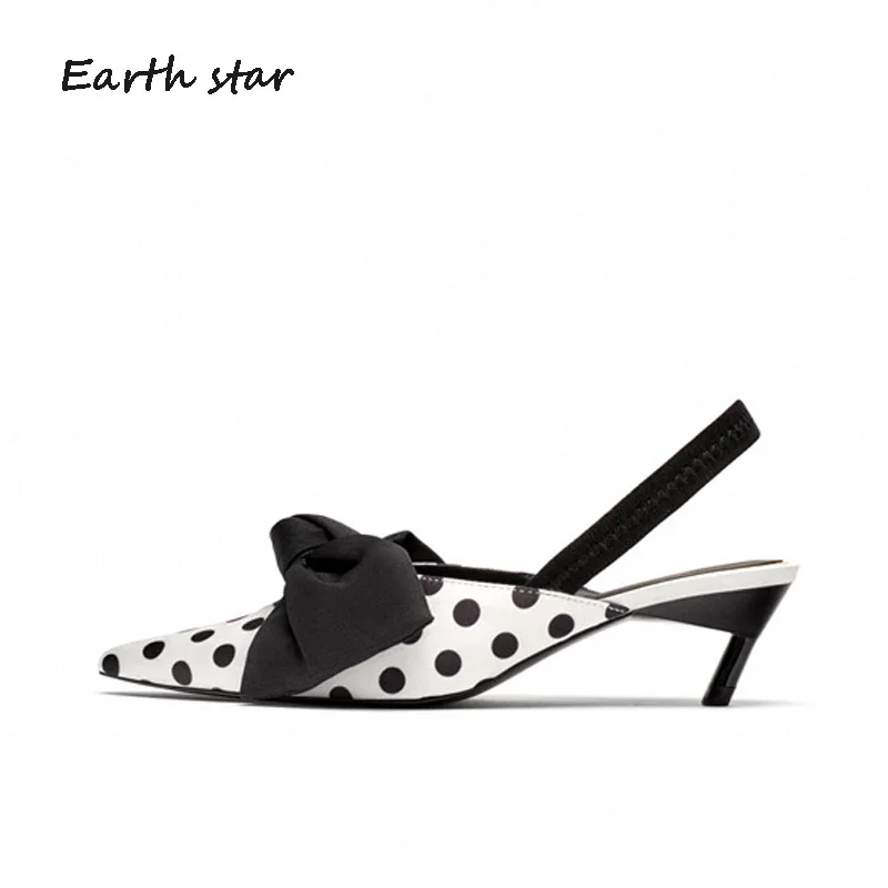 

Casual Shoes Women Fashion Brand Sandal Polka Dot zapatos de mujer Lady chaussure Back Strap Summer New Female footware with Bow