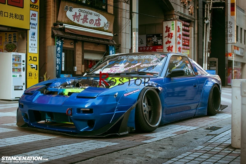 180SX ROCKET BUNNY широкое тело Аэро стиль переднее крыло Стеклопластик стекло