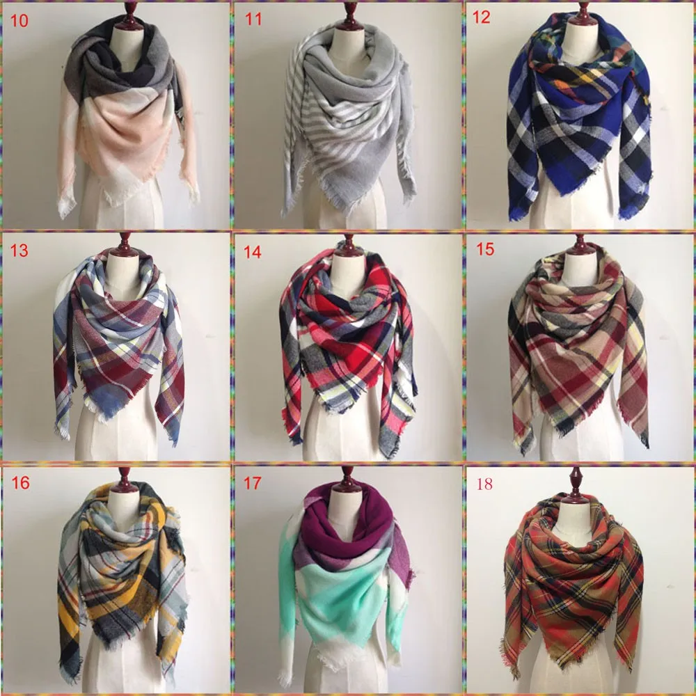 Зимний клетчатый шарф в шотландскую клетку для женщин, роскошное Брендовое одеяло, шаль, дизайнерская Пашмина, накидка, палантин для леди
