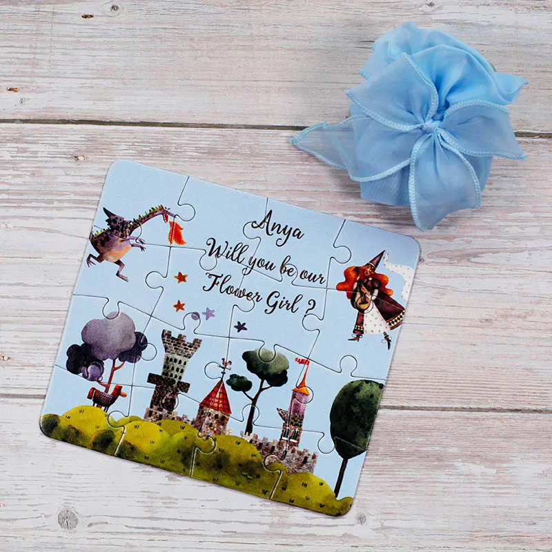 Персонализированные детские открытки на день рождения Дети головоломка бумага для приглашений DIY поздравительный подарок карты мальчик девочка Индивидуальные любой дизайн печати