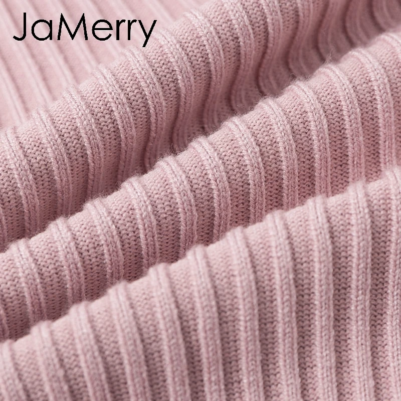 JaMerry, винтажный сексуальный комплект из двух предметов, женское трикотажное платье, Осень-зима, рукав летучая мышь, платье миди, элегантные вечерние платья-свитера