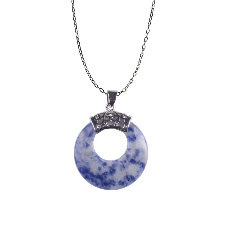 Classic Natural Stone Necklaces Round Shape Sodalite Carnelian Tiger eye Crystal Quartz Pendants Necklace Women Jewelry | Украшения и