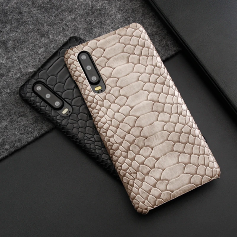 

For Huawei p20 lite nova3e mate20 pro mate20RS Case PU Leather Snake Skin Case For Huawei p30 pro p20 pro mate20 Hard Back Cover