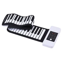 Портативный кремния 61 Ключи ручной Roll Up пианино электронная клавиатура USB с литий-ионным Батарея и громкий Динамик