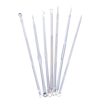 

7Pcs Acne Extractor Remover Blackhead Pimple Needles for Clean Face Blemish Treatments Stainless Steel Tool Kit