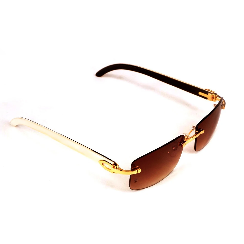 Genuine Horn Sunglasses Men Buffalo Horn Sun Glasses Male Prescription Pure White Outdoor Sports Fishing 2017