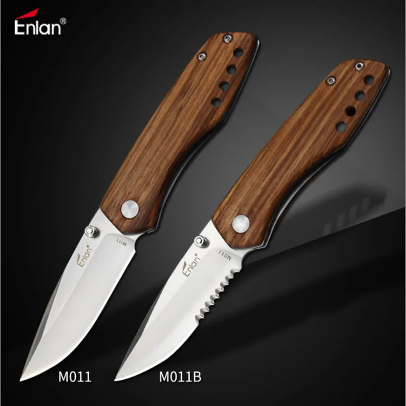 

Enlan M011 8Cr13MoV G10 or Wood Handle Folding knife Survival Camping tool Hunting Pocket Knife tactical edc outdoor tool