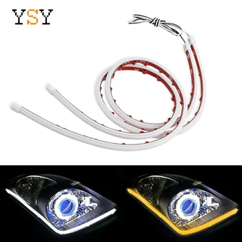 

YSY 2pcs Daytime Running Light Flexible DRL LED Soft Tube Guide Angle Eyes 30cm LED Strip Auto Lamp for Car Headlight Assembly