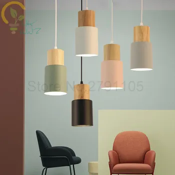 

Modern Minimalism Pendant Light for Restaurant Bedroom,5 Color Iron Lampshade Loft Decorate Lighting Fixtures Hanging L