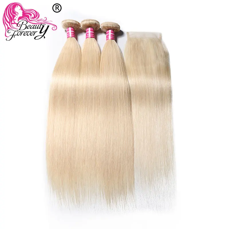 

Beauty Forever 613 bundles with closure Brazilian Straight Hair Bundles With Closure Remy Human Hair Weave 3 Bundles With Closur