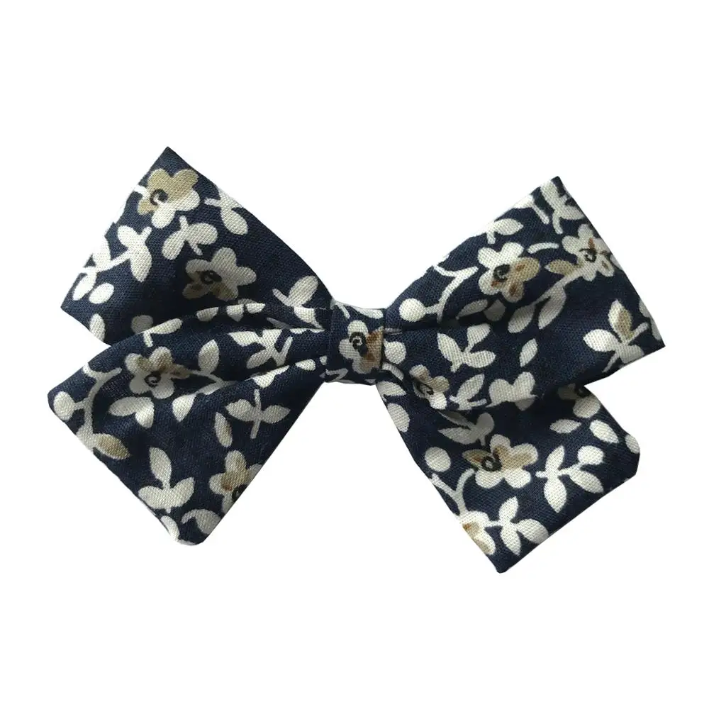 

Floral Fabric bow Clips Boutique Hair bows Hair Clips Hand-Tied Bow Hair Barrettes Hairbow Baby Toddler Girl's Hair Accessories