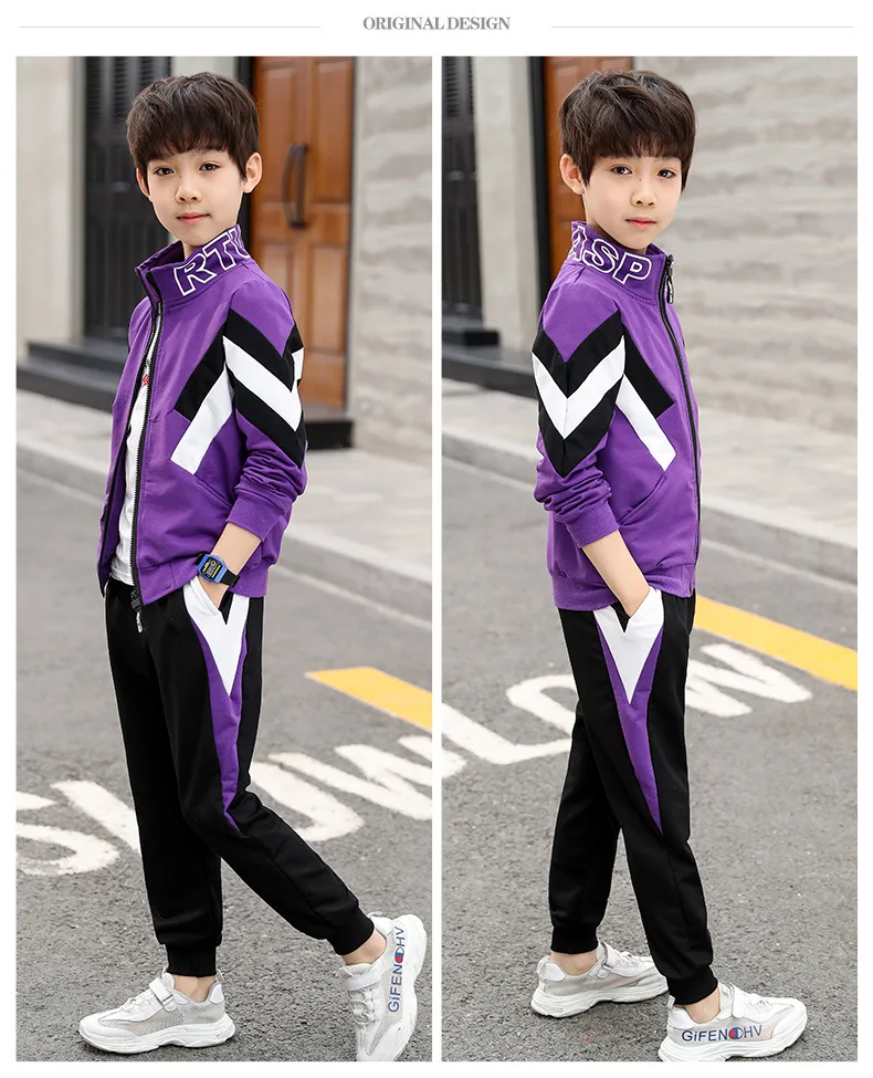 Children Clothing Sports Suit for Boys and Girls Hooded Outwears Long Sleeve Boys Clothing 3PC/Set Casual Tracksuit