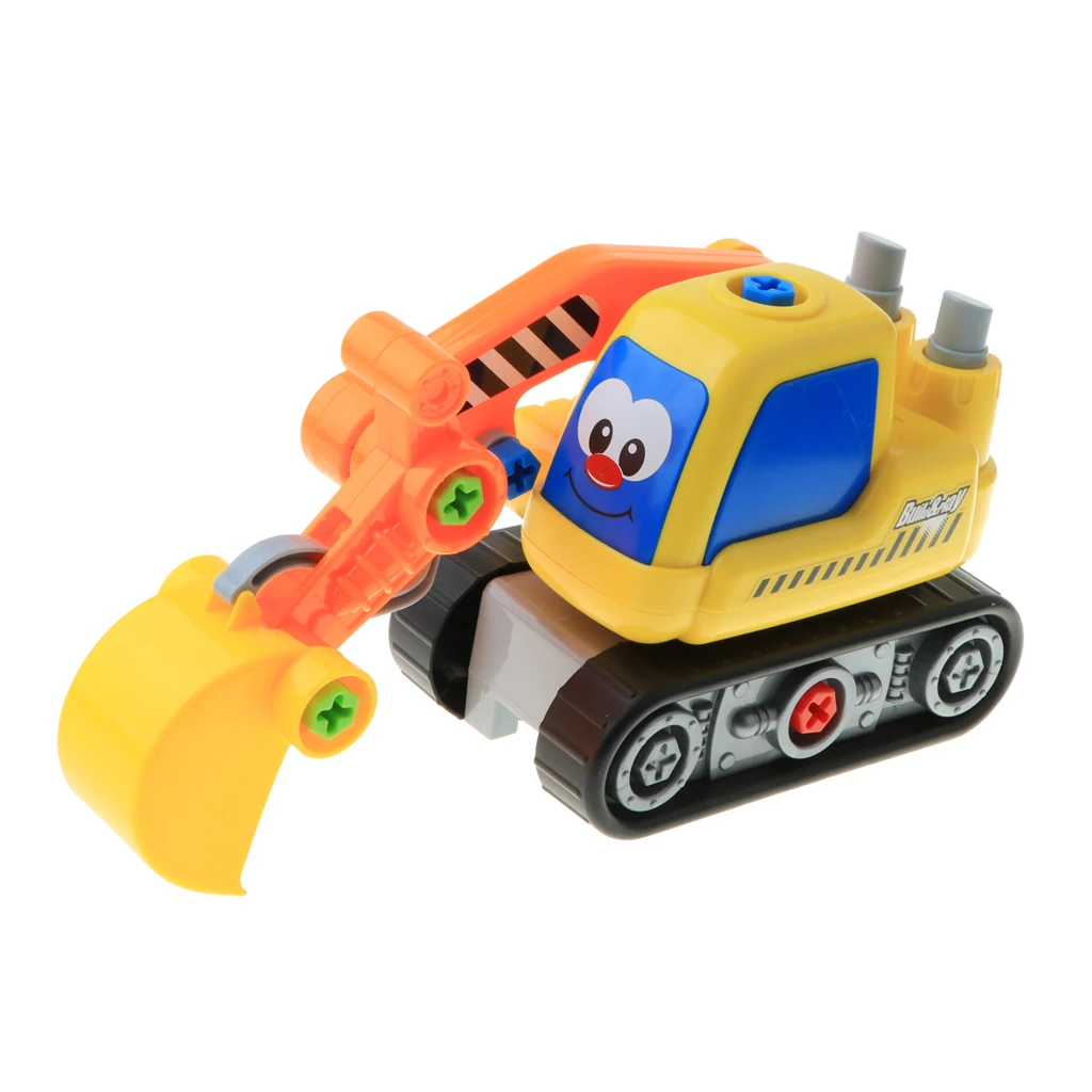 Take Apart Constructions Vehicles Toys - Assemble RC remote control Engineering Truck w/ Electric Drill Tool Kit Screwing Block