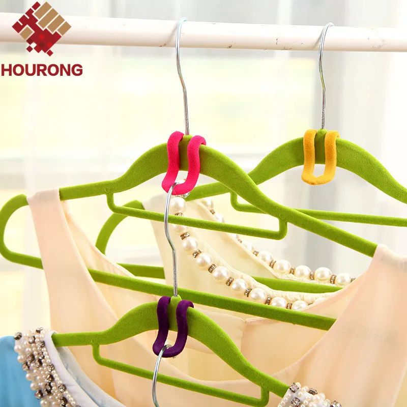 

10Pcs/lot Home Creative Flocking Clothes Hanger Hook Closet Organizer Magic Hook Hanging Mini Hook for Clothes Organization