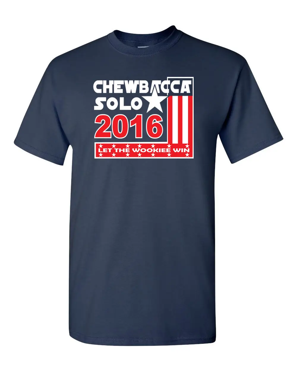 

Chewbacca Solo 2016 Let the Wookiee Win Star Wars Election Men's Tee Shirt 1161 Youth Round Collar Customized free shipping