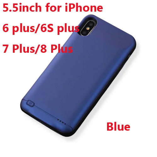 Чехол для зарядного устройства для iPhone 6, 6s, 7, 8 Plus, 3000 мАч/4000 мАч/5000 мАч, чехол для зарядного устройства для iPhone X, XR, Xs, чехол для зарядки аккумулятора - Цвет: 6P 6SP 7P 8P Blue