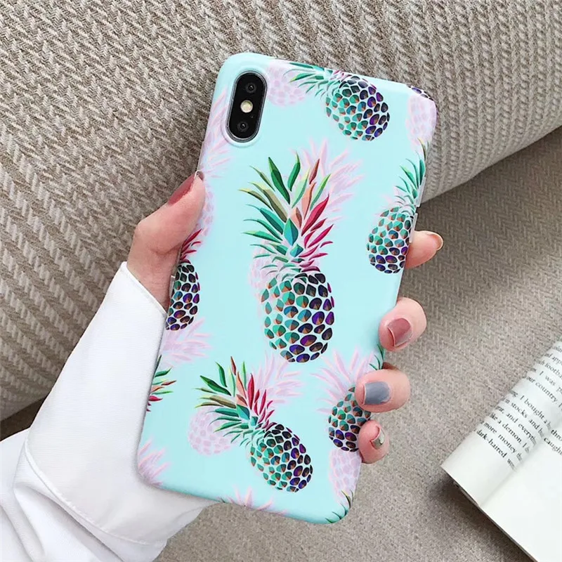 

Cute fruit pineapple soft Cases For iPhone 8 plus 7plus 6 6SPlus Colorful Case For iphone XS MAX XR X cover fundas coque