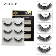 YSDO 3 Пары ресниц ручной работы норковые ресницы 3d норковые волосы ресницы натуральные накладные ресницы макияж норковые полосы ресницы искусственные ресницы