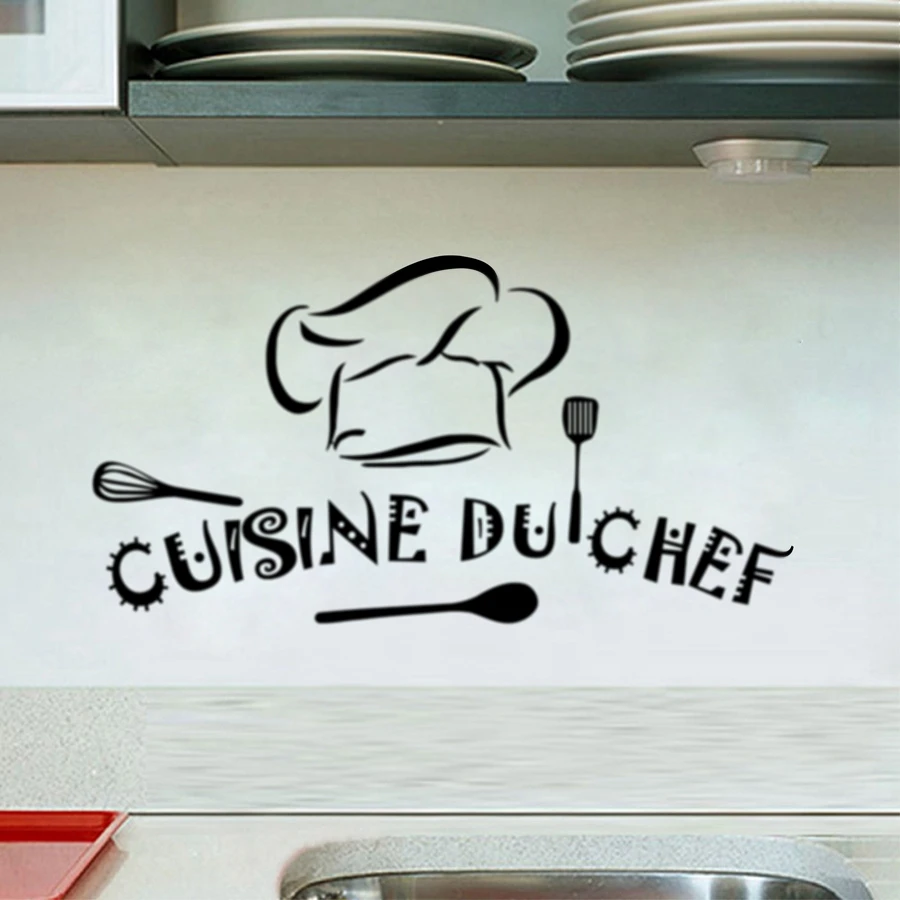 French home kitchen Vinyl Wall Stickers Cuisine du chef Art Wall Sticker Kitchen Wall Decal Mural Decoration