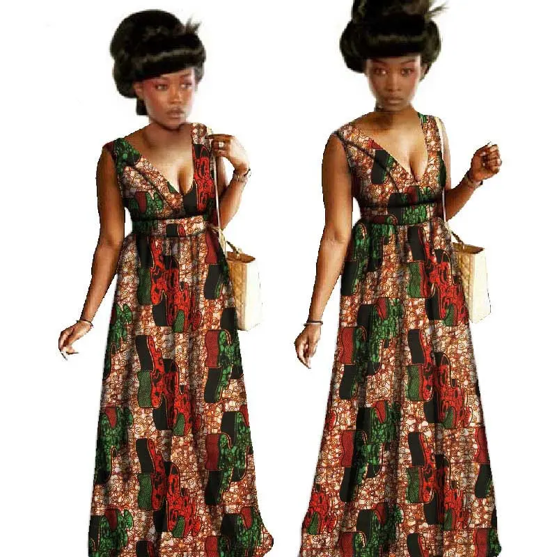 Bazin-African-Wax-Print-Sexy-V-neck-Dresses-Plus-Size-6xl-Africa-Clothing-for-Women-Vestidos(2)