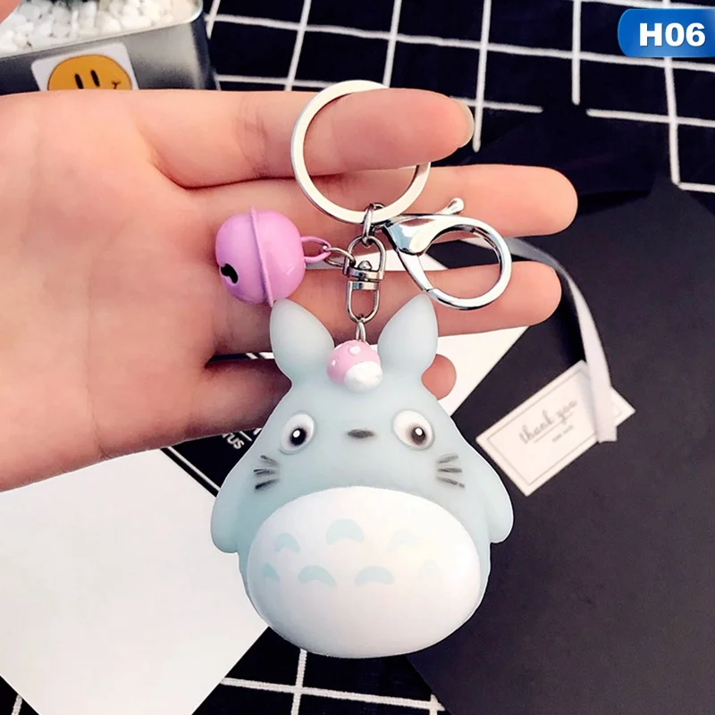 Модные брелоки милые Kawaii котенок брелок с котом кольцо аниме брелок Тоторо креативный брелок Шарм для женщин и девочек Детские брелоки