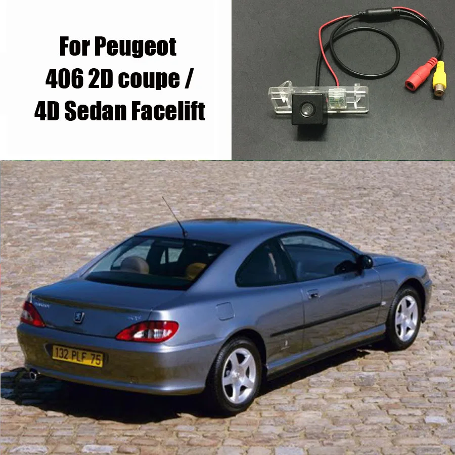 

Thehotcakes Rear View Camera For Peugeot 406 2D coupe / 4D Sedan Facelift / Reverse Camera / RCA NTST PAL / License Plate Light