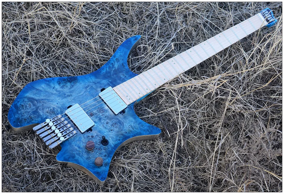 Новинка NK безголовая гитара Fanned Fret Гитара s стильная модель blue Eye фанера из тополя Топ Пламя клен шеи гитара