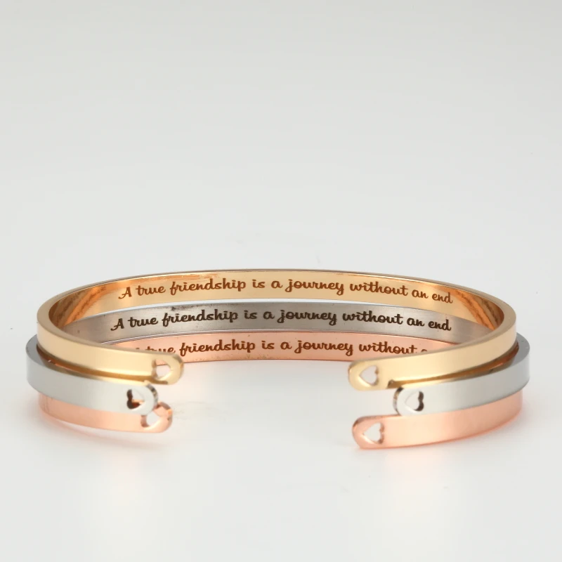 

2017 Stainless Steel Engraved Message Bracelet Personalized Positive Inspirational Letter Bracelet & Bangle For Women