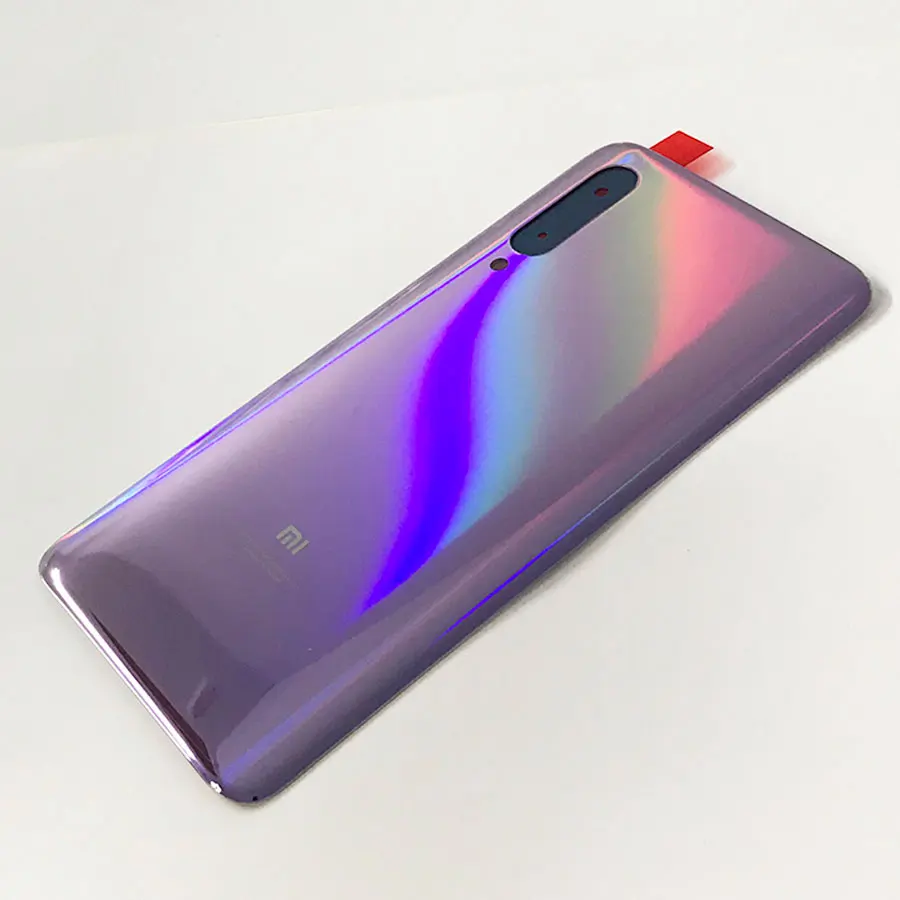 Лучший для Xiaomi mi 9 mi 9 M9 Крышка батарейного отсека задняя дверь корпус стеклянная панель шасси с клейкой лентой - Цвет: Lavender Violet