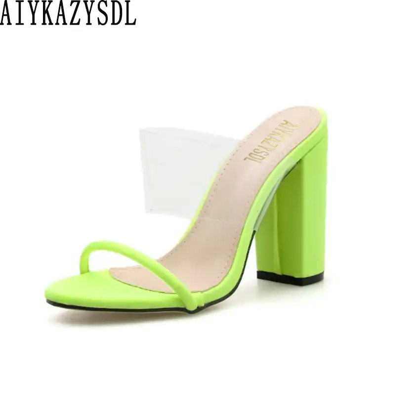 green clear heels