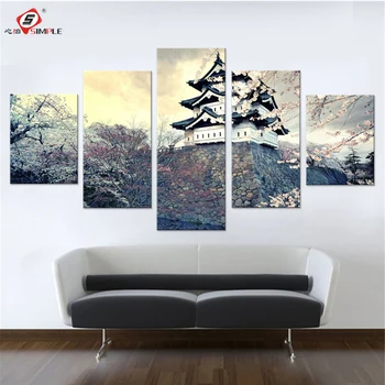 

City Sakura Japan Spring Canvas Set Wall Pictures for Bedroom Paintings for Living Room Wall Japan City Wall Art Drop Shipping
