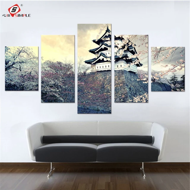 Stad Sakura Japan Lente Canvas Set Muur Pictures voor Slaapkamer ... Stad Sakura Japan Lente Canvas Set Muur Pictures voor Slaapkamer ...