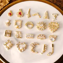 Новинка, 10 шт., сплав, циркон, украшение для ногтей, роскошные циркониевые стразы, кисточка/сердце, медовые ногти, ювелирные изделия высшего уровня, подвески для ногтей