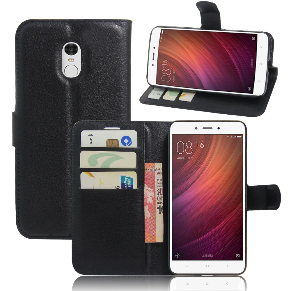 

YINGHUI 5.5 inch PU Leather Flip Case For Xiaomi Redmi Note 4 Wallet Style Phone Bag Protective Case Back Cover With Stand