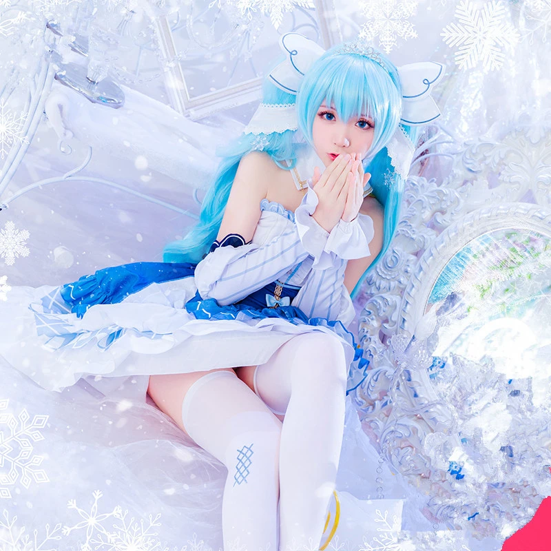 Аниме Косплей VOCALOID Hatsune Miku Star and Snow Miku косплей костюм на Хэллоуин женские костюмы V girl Oufits платье