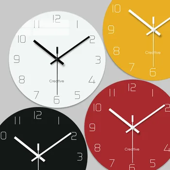 

Vintage Modern Design Wall Clock Tempered Glass Silent Watch Mechanism Wall Digital Clock Relogio Parede Guess Women 50Q196