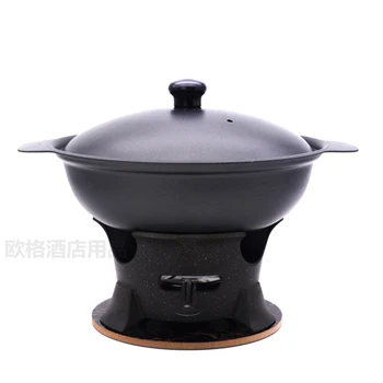 

Japanese dry boiler solid alcohol stove hotel restaurant stuffed iron stew pan non stick dry pot small chafing dish hot pot