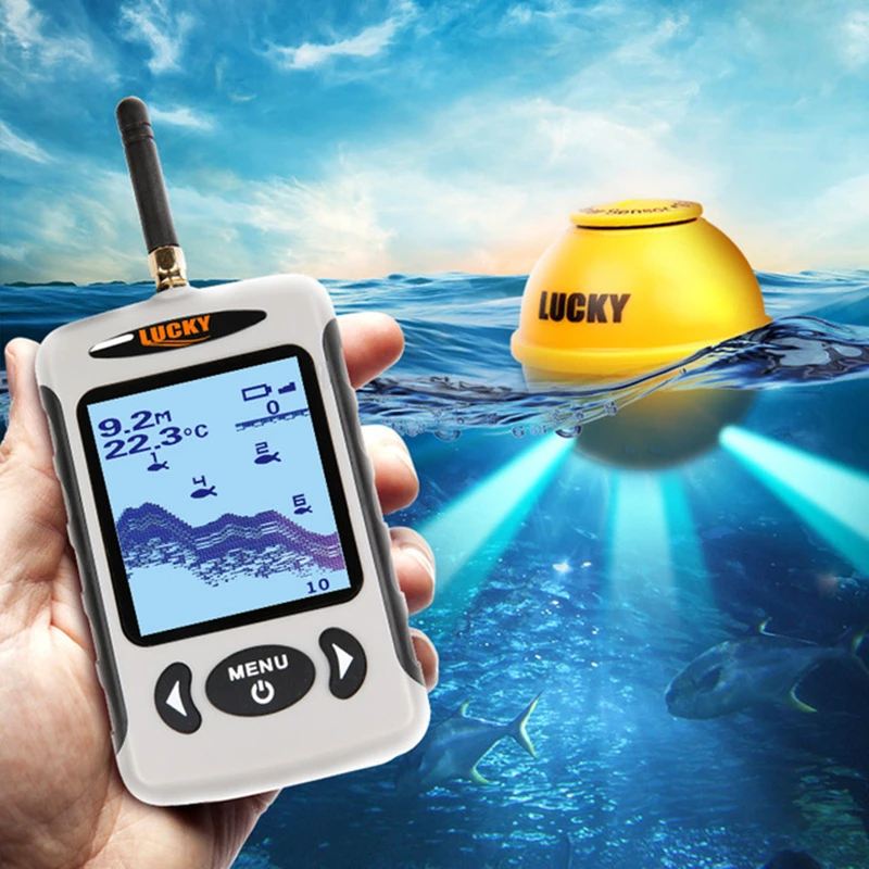 

Wireless Sonar Portable Fish Finder Sensor Echo Sounder Alarm River Lake Sea Bed Live 135ft/45M