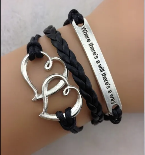 1 шт. браслет Double сердце будет способ 1453 мин. заказ 10 $|heart bracelet|a braceletbracelet a |