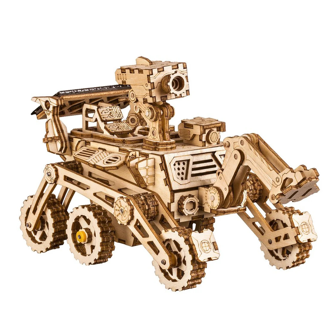 

ROBOTIME Solar Powered Space Hunting Rover Shape 3D Movement Assembled Painting Jointed Wooden Model Building Kits for Kids Toys