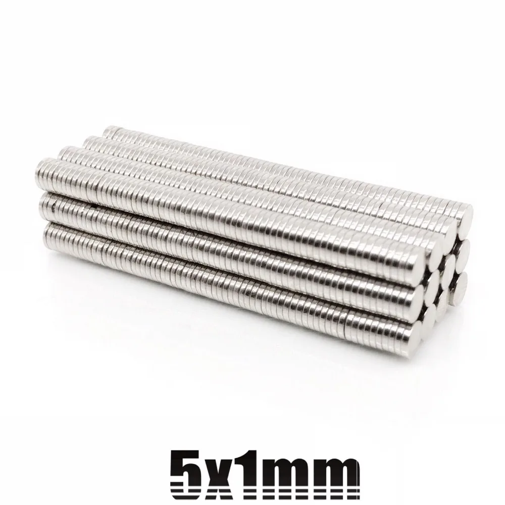

50/100/200pcs Disk magnet 5x1 mm N35 Strong Disc NdFeB Rare Earth Magnet 5*1 mm Neodymium Magnets 5mm x 1mm